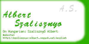 albert szalisznyo business card